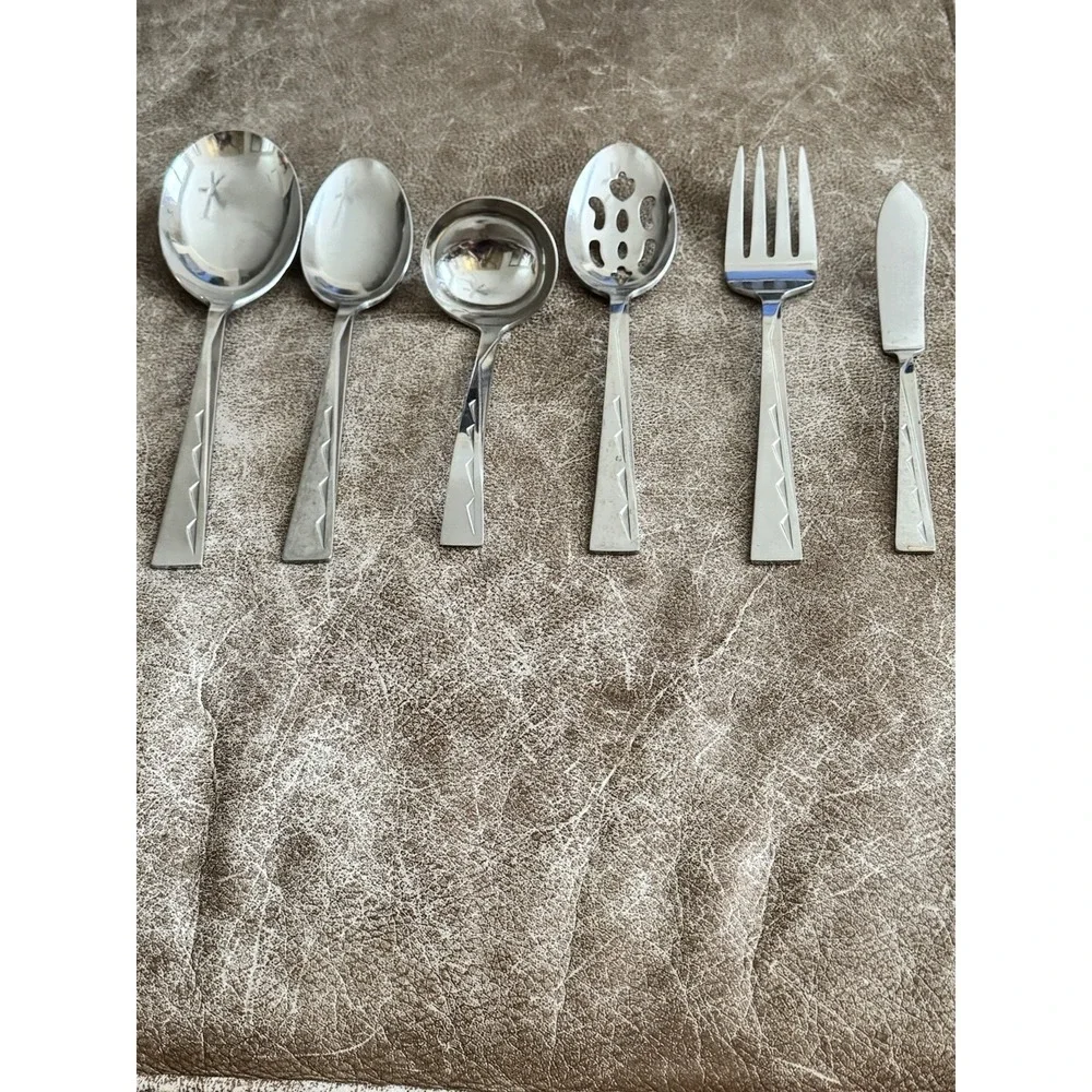 NSCO (National Stainless) Japan Sea Cliff Pattern MCM 6 Pc‎ Hostess Set Rare